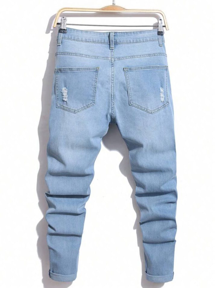 DEVIL-DENIM Men's Fashion Stretchy Distressed Denim Jeans
